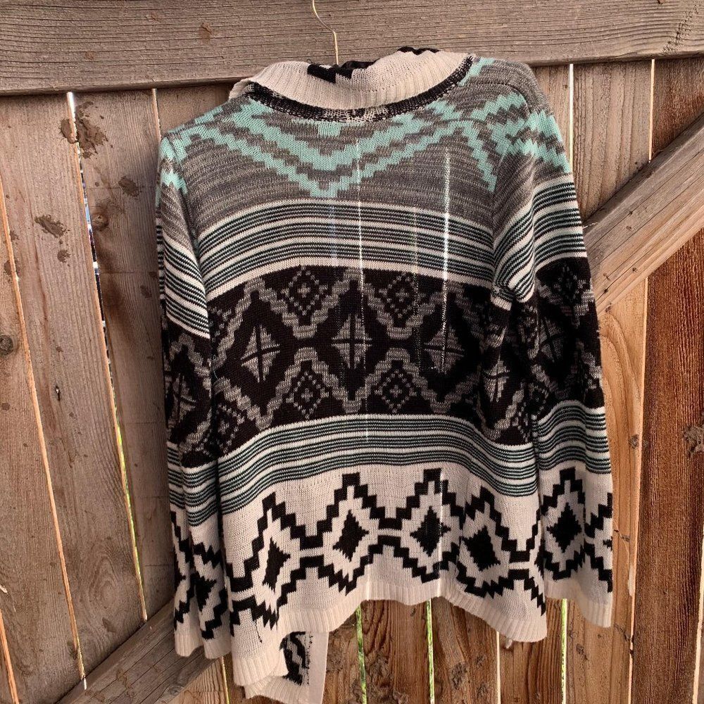 Say What? Open cardigan asymmetrical size small - Picture 6 of 6